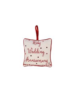 RUBY WEDDING CUSHION HANGER WHITE FABRIC++