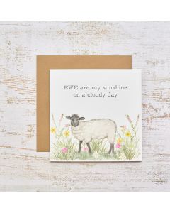 LOVE EWE MUM SHEEP AND LAMB WITH FLORAL CARD